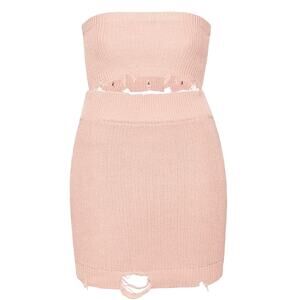 SER.O.YA Mini Dress XXL Pink Lola Ribbed Sweater Cintz Rose SEROYA Bodycon NWT